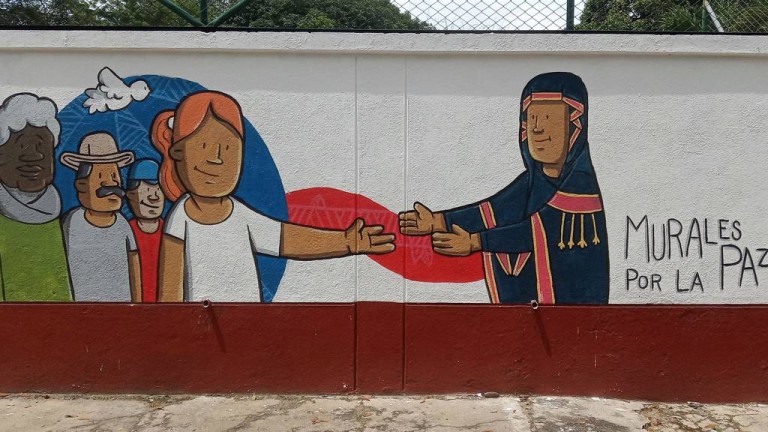 Il mural nella casa dei Missionari della Consolata a Bucaramanga